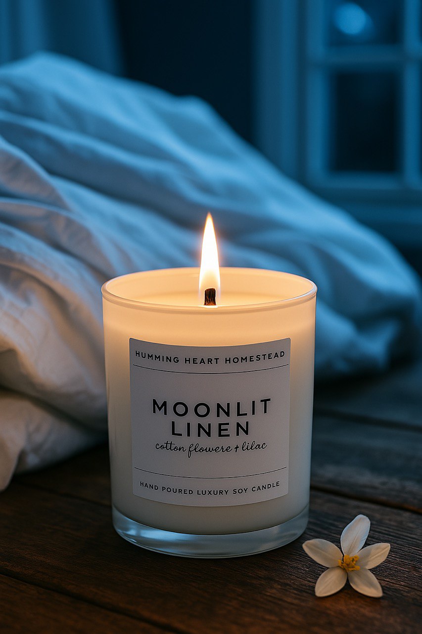 Moonlit Linen Candle (7 oz / 40 hrs)